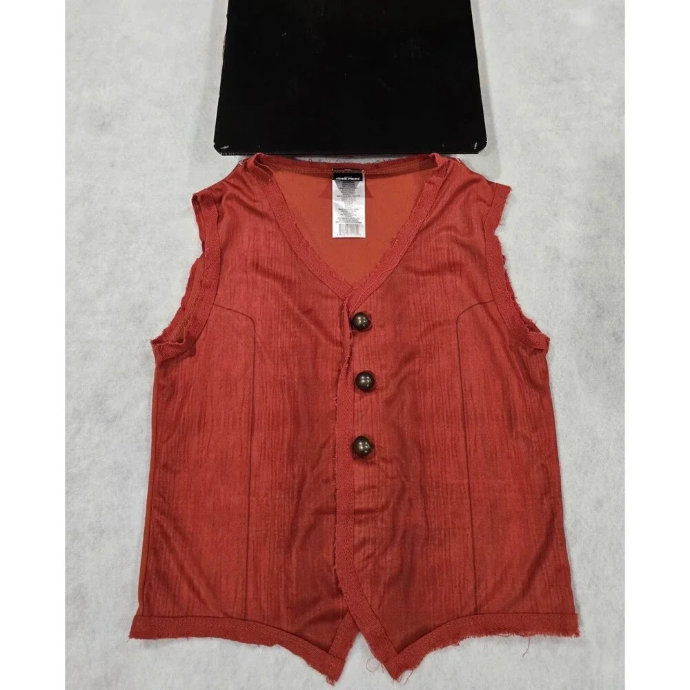NEW Netflix One Piece Monkey D. Luffy Child Costume Vest Shorts Hat Large 10/12